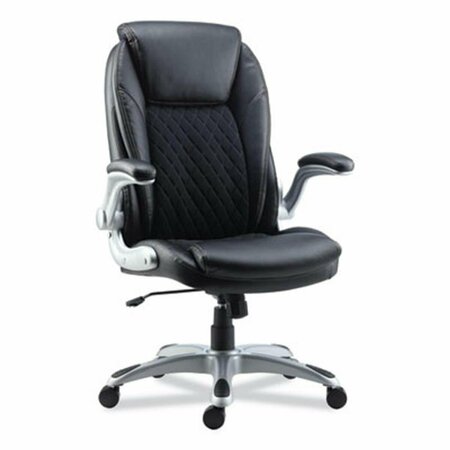 FINE-LINE Leithen Bonded Leather Midback Chair, Black FI3201004